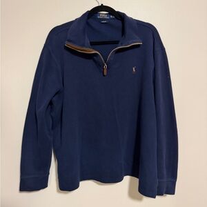 Polo Ralph Lauren Estate Rib navy blue 1/4 zip pullover - collegiate classic XL